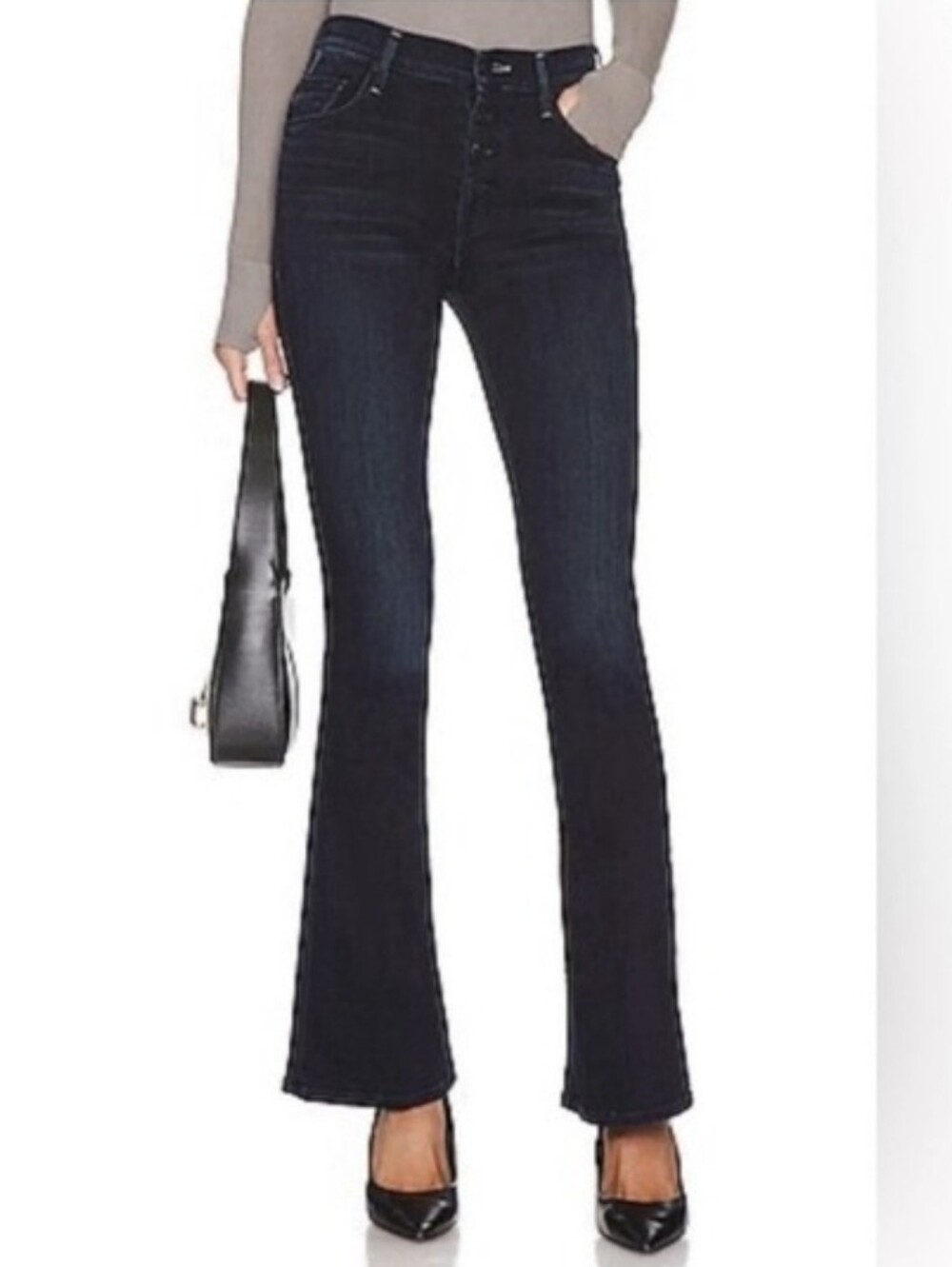 Mother The Pixie Weekender Night Tripper Flare Dark Wash Denim Jeans Size 31